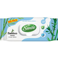 Популярний! Вологі серветки Smile з екстрактом бамбука 120 шт. (4823071642650) - Краща якість тільки на Nukleon.com.ua