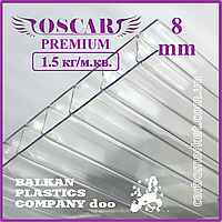 Сотовый поликарбонат 2100Х9000Х8 mm OSCAR Premium прозрачный Сербия