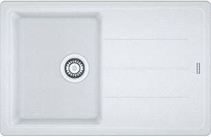 Мийка кухонна Franke Basis, фраграніт, прямокутник, з крилом, 780х500х200мм, чаша - 1, накладна, BFG 611-78, білий Baumar -