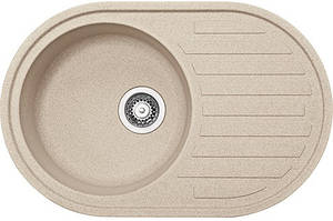Мийка кухонна Franke Ronda, фраграніт, овал, з крилом, 770х500х200мм, чаша - 1, накладна, ROG 611, бежевий Baumar - Порадуй Себе