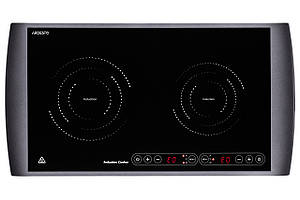 Плитка настільна Ardesto індукційна, конфорок - 2 на 1.3кВт + 1.6кВт горизонт., керування - сенсорне, таймер, чорний Baumar -