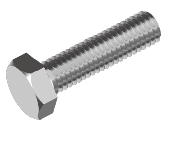Болт М8х20 (DIN 933) з шестигранною головкою, цинк білий, фото 1