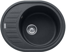 Мийка кухонна Franke Ronda, фраграніт, овал, з крилом, 620х500х200мм, чаша - 1, накладна, ROG 611-62, онікс Baumar - Порадуй Себе