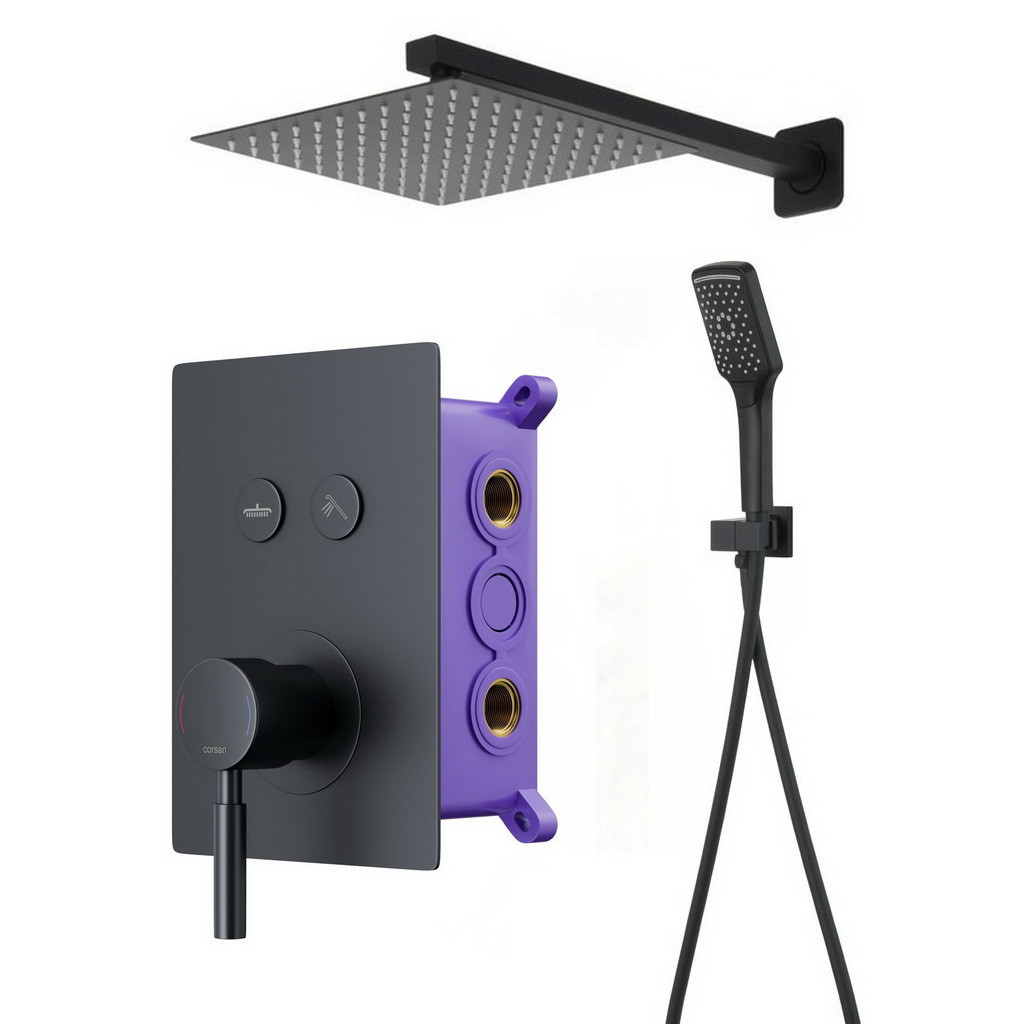 Душевая Система Скрытого Монтажа CORSAN CMZ066MBL с Верхним Душем ...