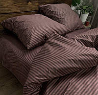 Комплект постельное белье 150х215 см полуторный Бязь Полоска коричневая