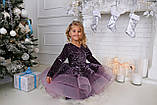 Дитяча сукня оксамит з паєткою фіолетового кольору, фото 5