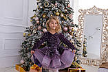 Дитяча сукня оксамит з паєткою фіолетового кольору, фото 4