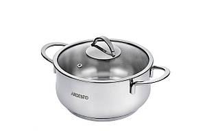 Каструля зі скляною кришкою Ardesto Black Mars,  2.3л, нержавіюча сталь Baumar - Порадуй Себе