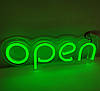 Неонова Led вивіска OPEN (відкрито) Зелена 40х13 см з режимами, фото 9
