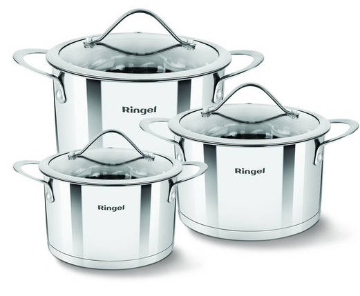 Набір посуду (1,9/2,6 і 3,6 л) Ringel Fusion 6 предметів (RG-6007), фото 1