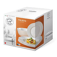 Сервіз столовий Bormioli Rocco Toledo, 19 предметів, опалове скло, білий Baumar - Порадуй Себе