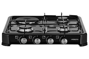 Плитка настільна Ardesto комбінована, тип газу LPG, 3 алюмін. газ. конфорки+ 1 електр. конфорка, чорний Baumar - Порадуй Себе