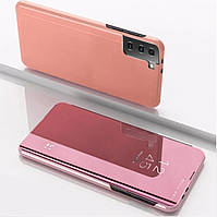 Чехол книга Clear View Samsung Galaxy S21 + розовое золото