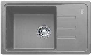 Мийка кухонна Franke Malta, фраграніт, прямокутник, з крилом, 620х435х200мм, чаша - 1, накладна, BSG 611-62, сірий камінь Baumar -