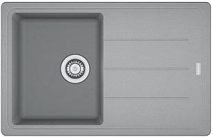 Мийка кухонна Franke Basis, фраграніт, прямокутник, з крилом, 780х500х200мм, чаша - 1, накладна, BFG 611-78, сірий камінь Baumar -