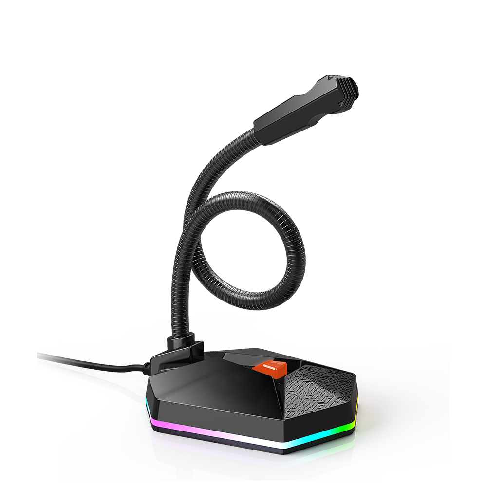 Ігровий мікрофон MeeTion MT-MC13 RGB USB дротовий з RGB підсвічуванням для ноутбука комп'ютера чату, фото 1