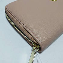 Жіночий гаманець на блискавці колір пудра К24, фото 4