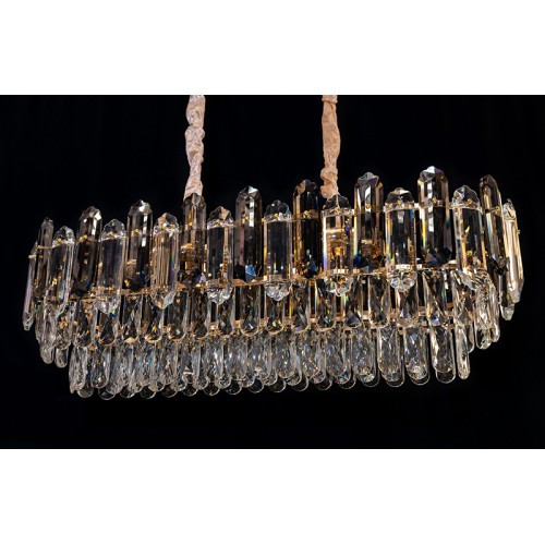 Люстра кришталева овальної форми в золоті Linisoln 201/800*300R, фото 1