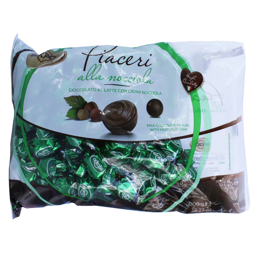 Цукерки Шоколадні Праліне Сокадо з Кремом з Лісового Горіха Socado Piaceri Nocciola 1000 г Італія, фото 1