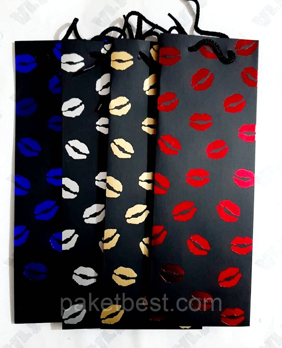 Пакет подарунковий під пляшку(12,5х36х8,5см)