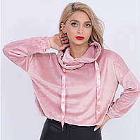 Жіночий велюровий спортивний костюм, ніжно-рожевий оксамит Розмір M (46-48)