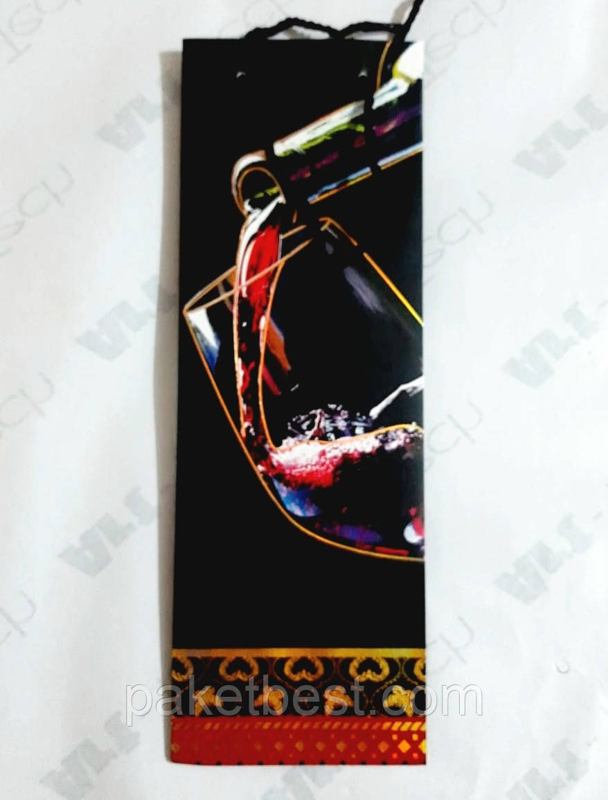 Пакет подарунковий під пляшку 12х35х9