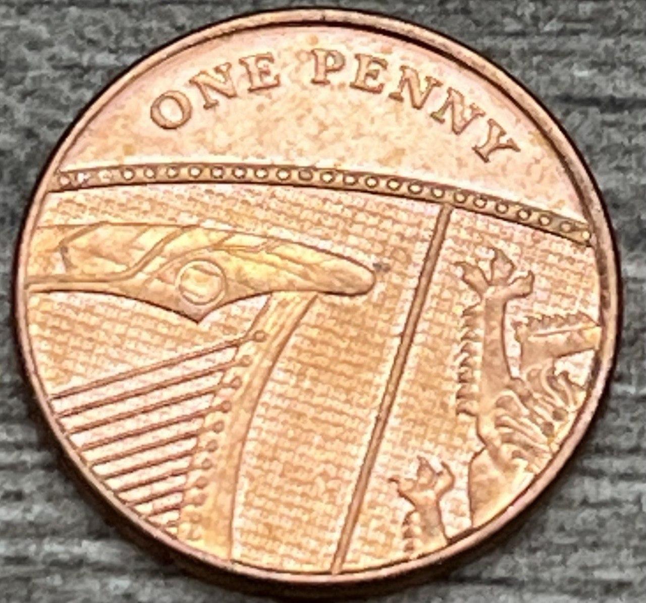 Монета Великобританії 1 пінні 2016-17 рр., фото 1