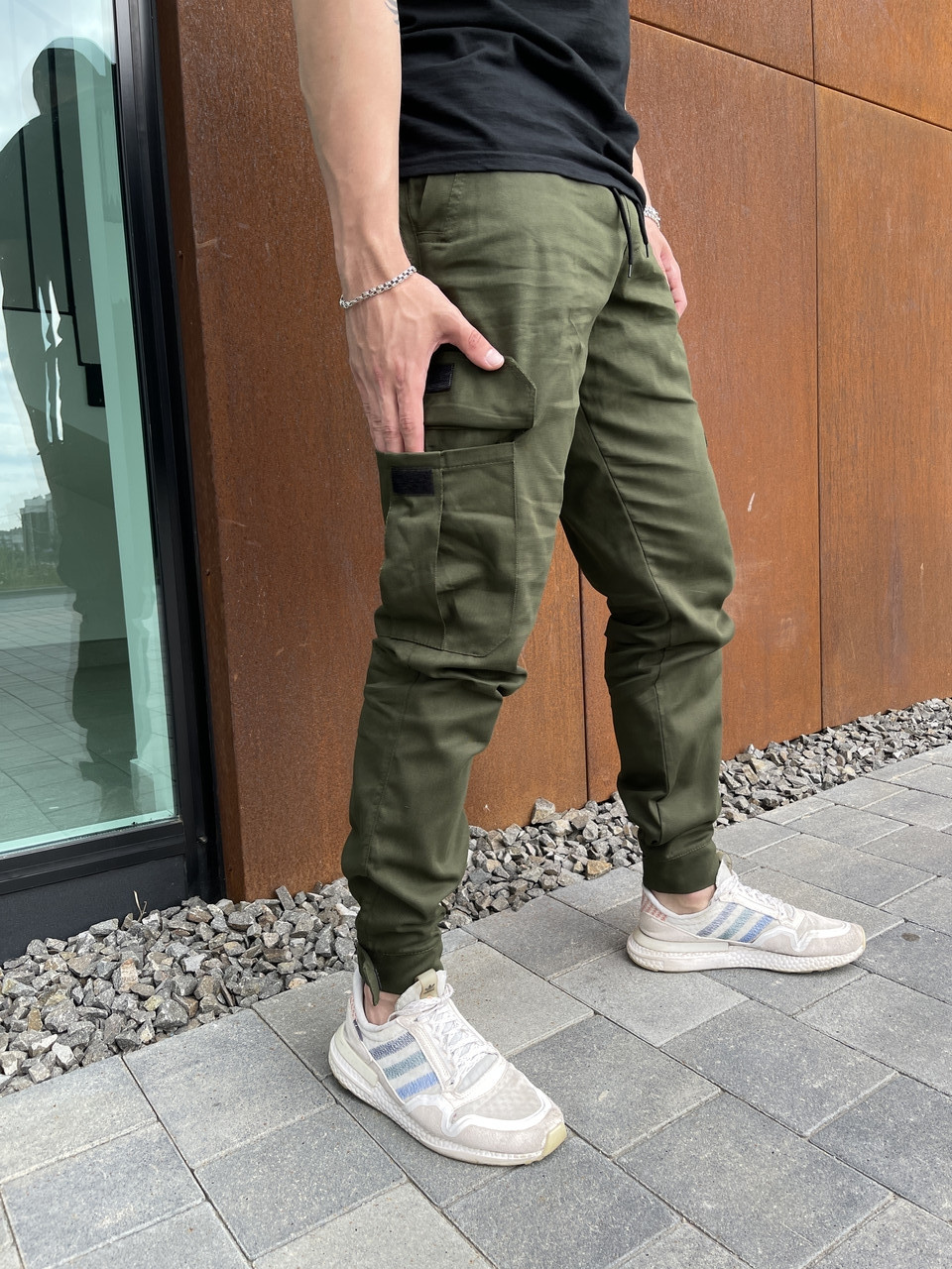 Купить Штаны-карго хаки мужские демисезонные стильные коттон, Удобные ...
