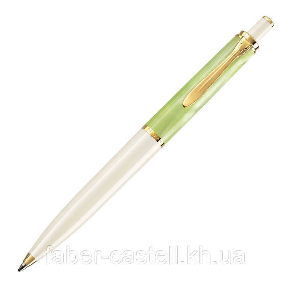 Ручка кульковая Pelikan Classic Pastel-Green К200, корпус білий із салатовим