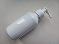 200 - 215 мл белый ПЭТ с белым дозатором для мыла, антисептика 28/410 круглая бутылка, флакон пластиковый