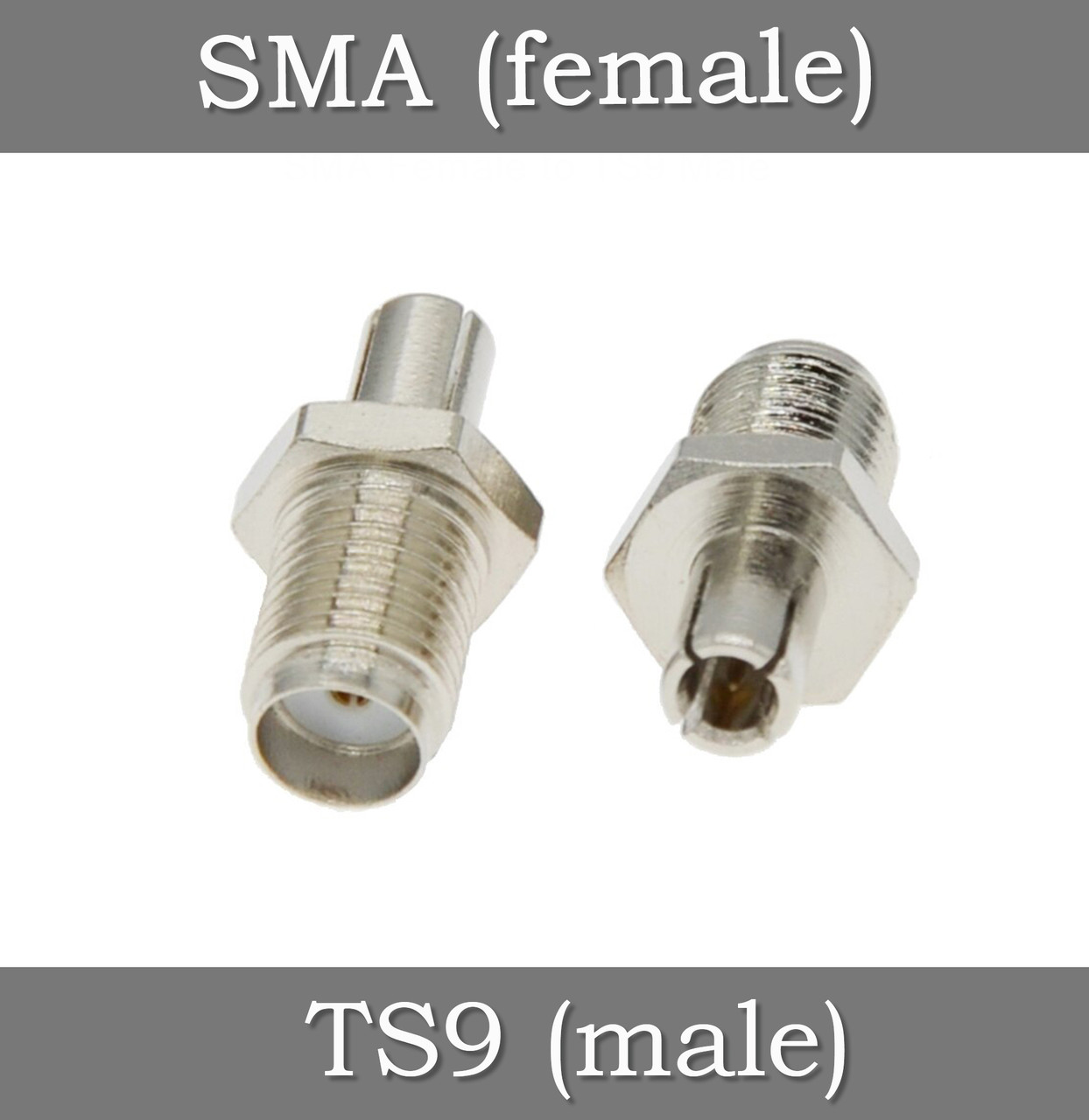 Перехідник SMA female (мама) - TS9 male (тато) адаптер для радіостанцій, фото 1