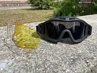 Тактические очки защитная маска Revision с 3 линзами / Баллистические очки со сменными линзами Черный