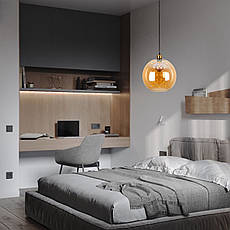 Скляний підвіс 20см куля (916-10F-1 BRZ+BR), фото 3