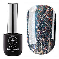 Гель-лак Saga Professional Fiery Gel 32 сірий зі світловідбиваючими шиммерами та блискітками, 9 мл