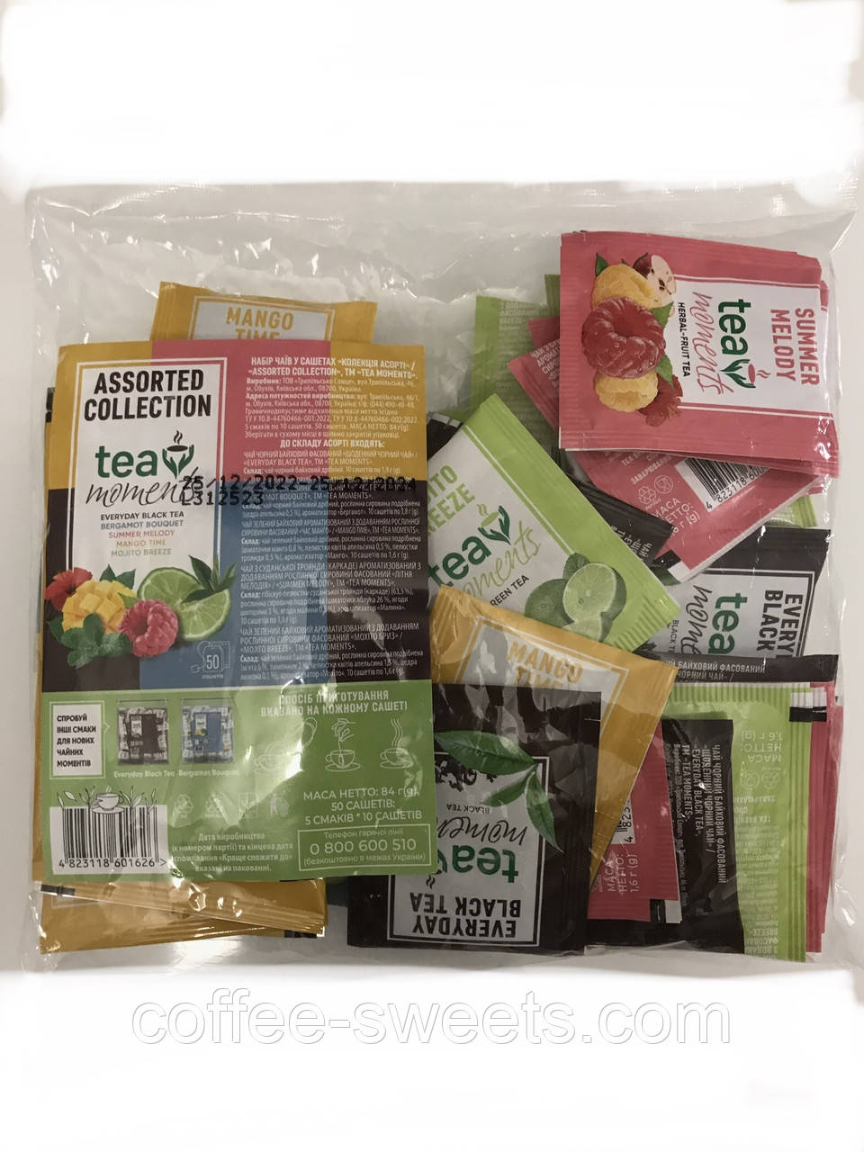 Набір чаю-асорті Tea Moments "Assorted Collection" 50 сашетів г (5 смаків*10 саш), 84 г