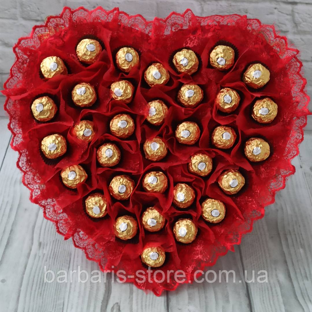 Цукерковий букет із шоколаду солодощів солодкий подарунок цукерки ферреро роше для дівчини жінки на 8 березня