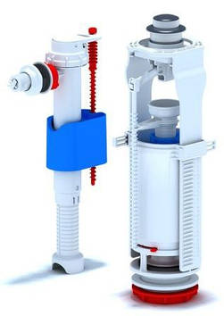 Набір з бічним підведенням АНІ-ПЛАСТ 1/2" пласт.штуцер, хромована кнопка (WC8010С)