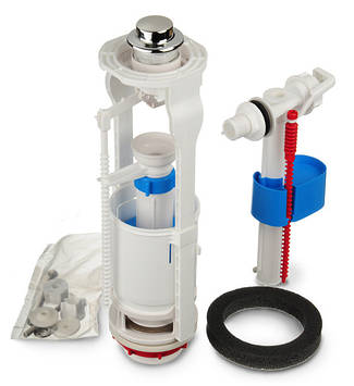 Набір з бічним підведенням АНІ-ПЛАСТ 1/2" штуцер економ, кнопка металізована (WC6050М)