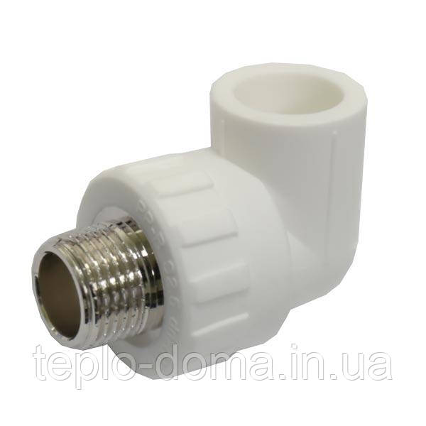 Кут PP-R SANTAN 20х1/2" із зовнішнім різьбленням, білий
