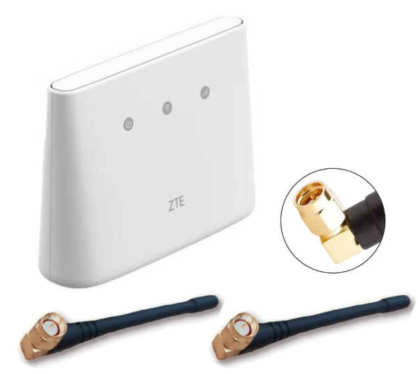 3G/4G WiFi інтернет комплект стаціонарний маршрутизатор ZTE MF293N + 2 штатні 4G LTE антени