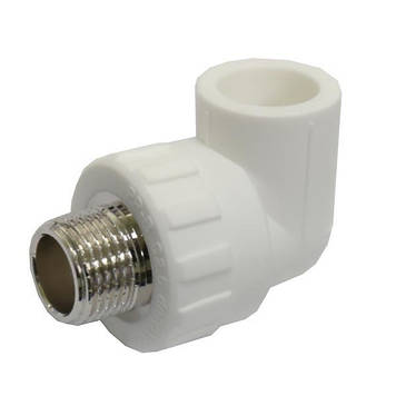 Кут PP-R SANTAN 20х1/2" із зовнішнім різьбленням, білий