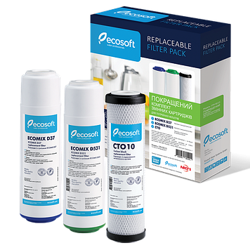 Покращений комплект картриджів ECOSOFT для потрійних фільтрів