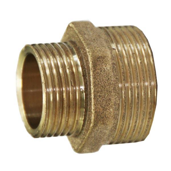 Ніпель UKRAINE 1 1/4"х1" посилений, латунь, фото 1