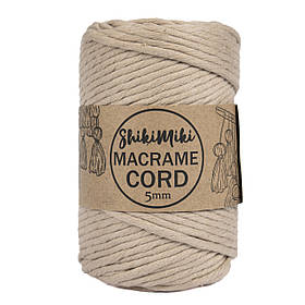 Еко шнур Macrame Cord 5 mm, колір Бежевий