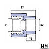PP-R Муфта з металевим внутрішнім різьбленням 32мм х 1" , Wavin, фото 2