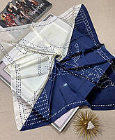 Шелковый платок Диагональ 90*90 см синий