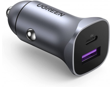 Автомобільний зарядний пристрій Ugreen 30 W PD Quick Charge 4.0 PPS Grey (CD130)