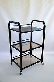 Столики косметологічні чорний візок для косметолога чорний столик для нарощування вій LV-S8M black