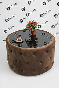 Пуф-підставка круглий журнальний столик Imperia VM340 для відвідувачів салонів краси, офісів, ресторанів