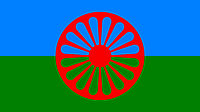 Флаг цыган Габардин, 2,10х1,35 м, Люверсы (2 шт.)